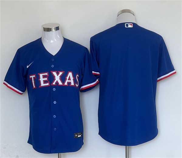 Men%27s Texas Rangers Blank Royal Cool Base Stitched Baseball Jersey